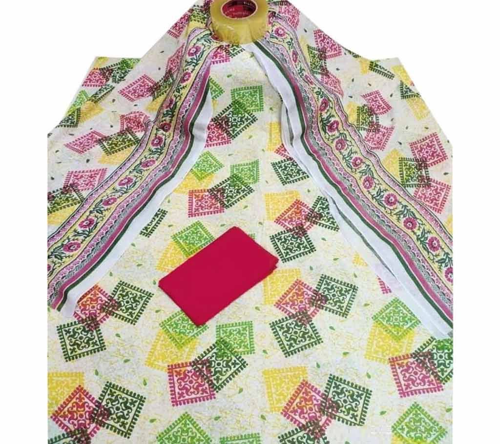Latest white,magenda and Multi color Skin Printed 3 piece Salwar Kameez for Women