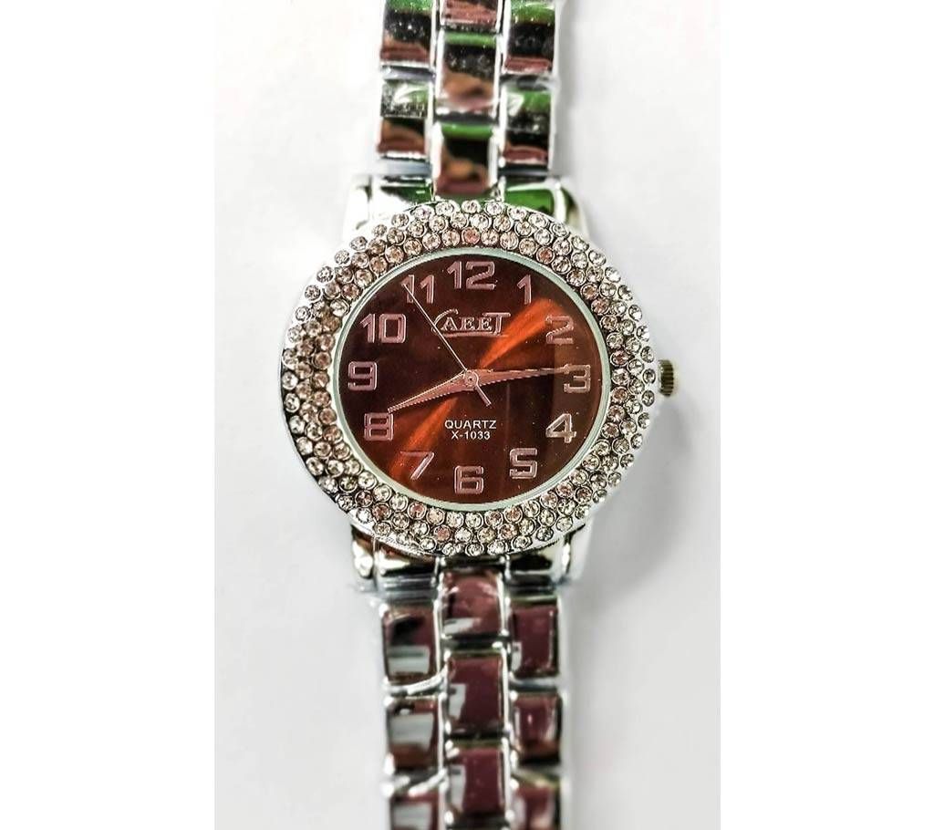 CDQ Women Crystal & Steel Stainless Fashion Wrist Watch