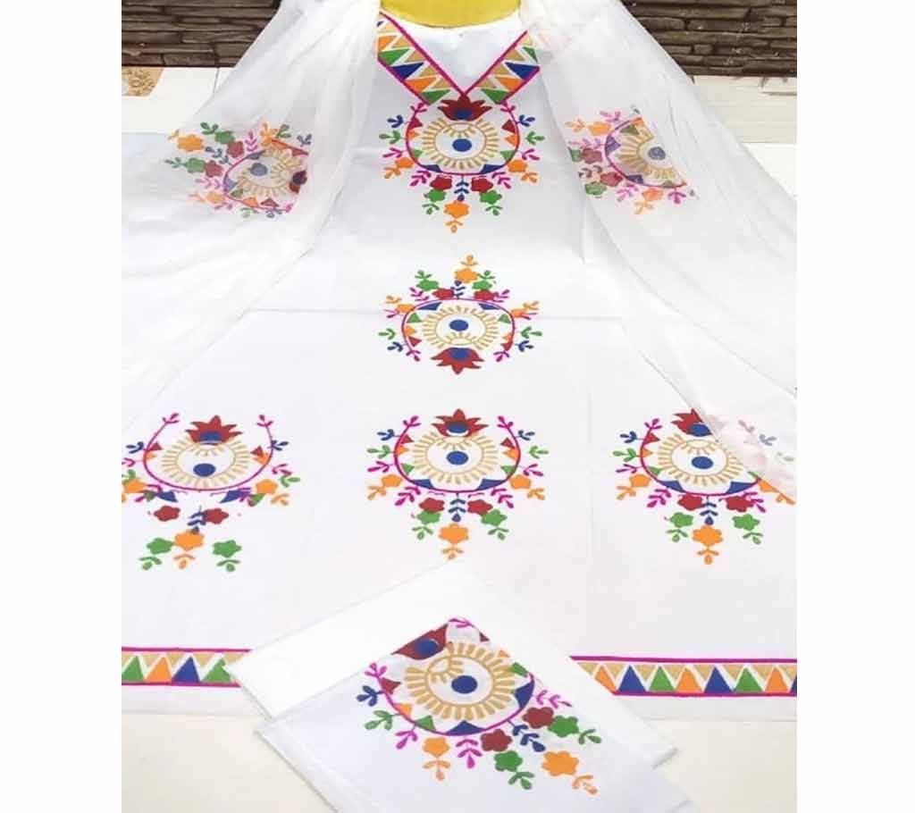 Deshi Cotton Unstitched Screen Printed 3Pcs - C58 - MHG