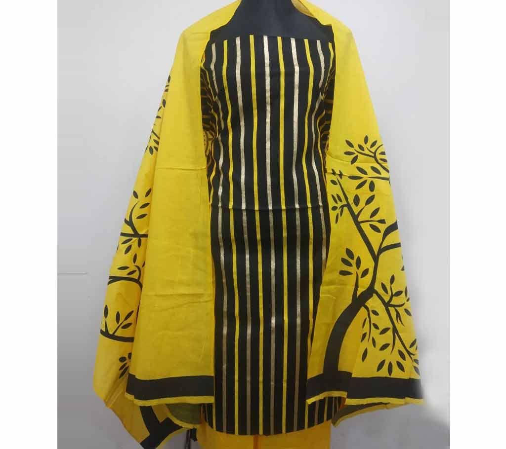  Unstitched Skin Print Salwar Kamiz Multi Striped Three Piece 