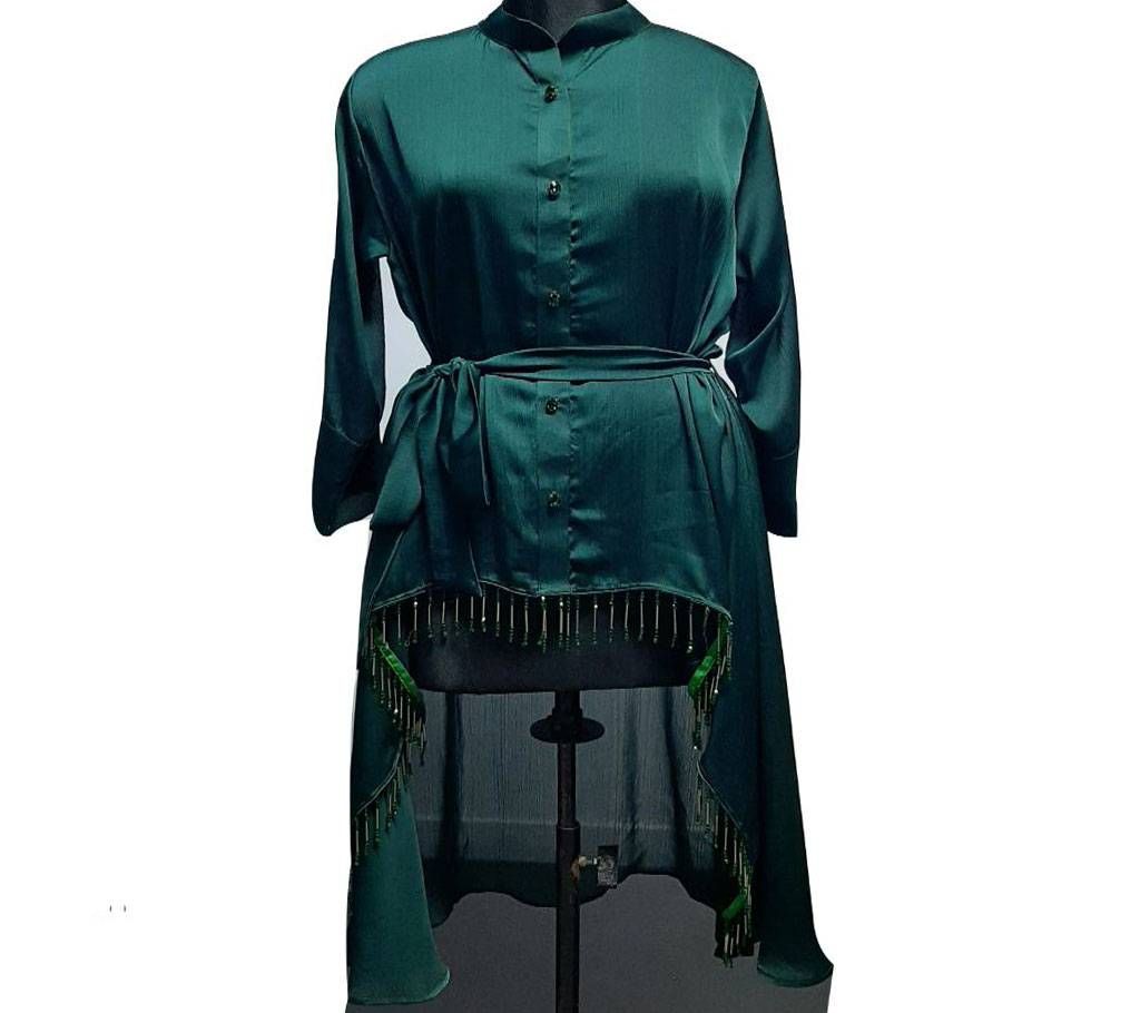 ECEV High Low Flair Silk Kurti for Women