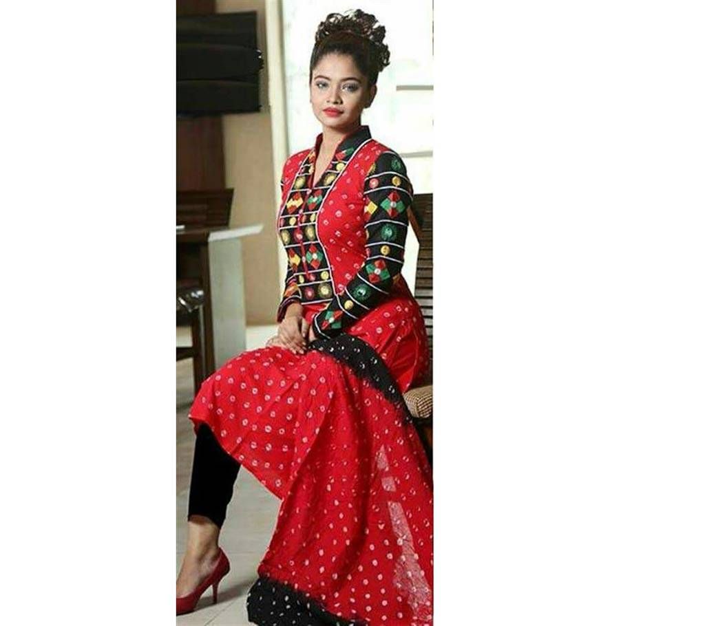 Unstitched cotton nondini dress 