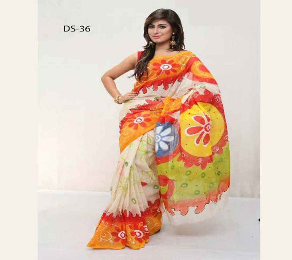 Hand print kota cotton sharee