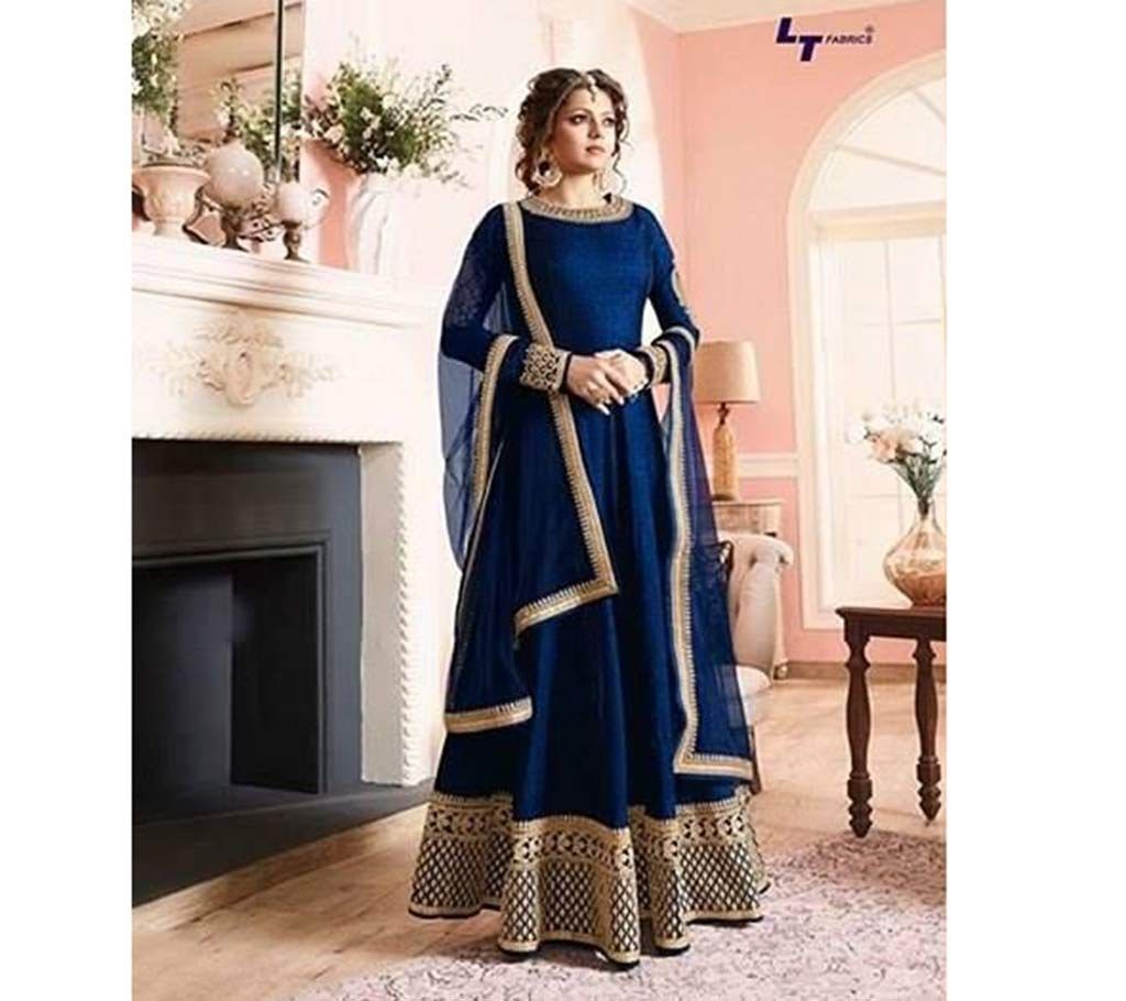 Semi stitched Embroidery Georgette Three Piece Dress (Copy)