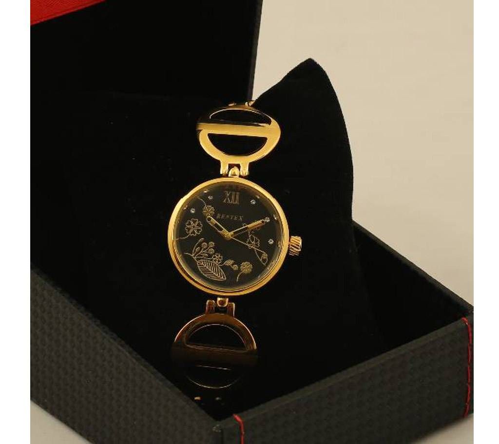 Black Dial Golden Color RENTEX Watch for Women