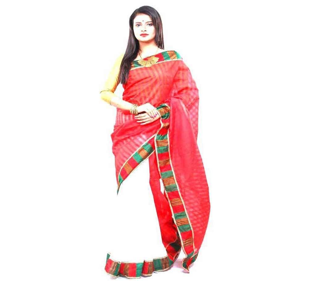 Tangail Red and White Sharee