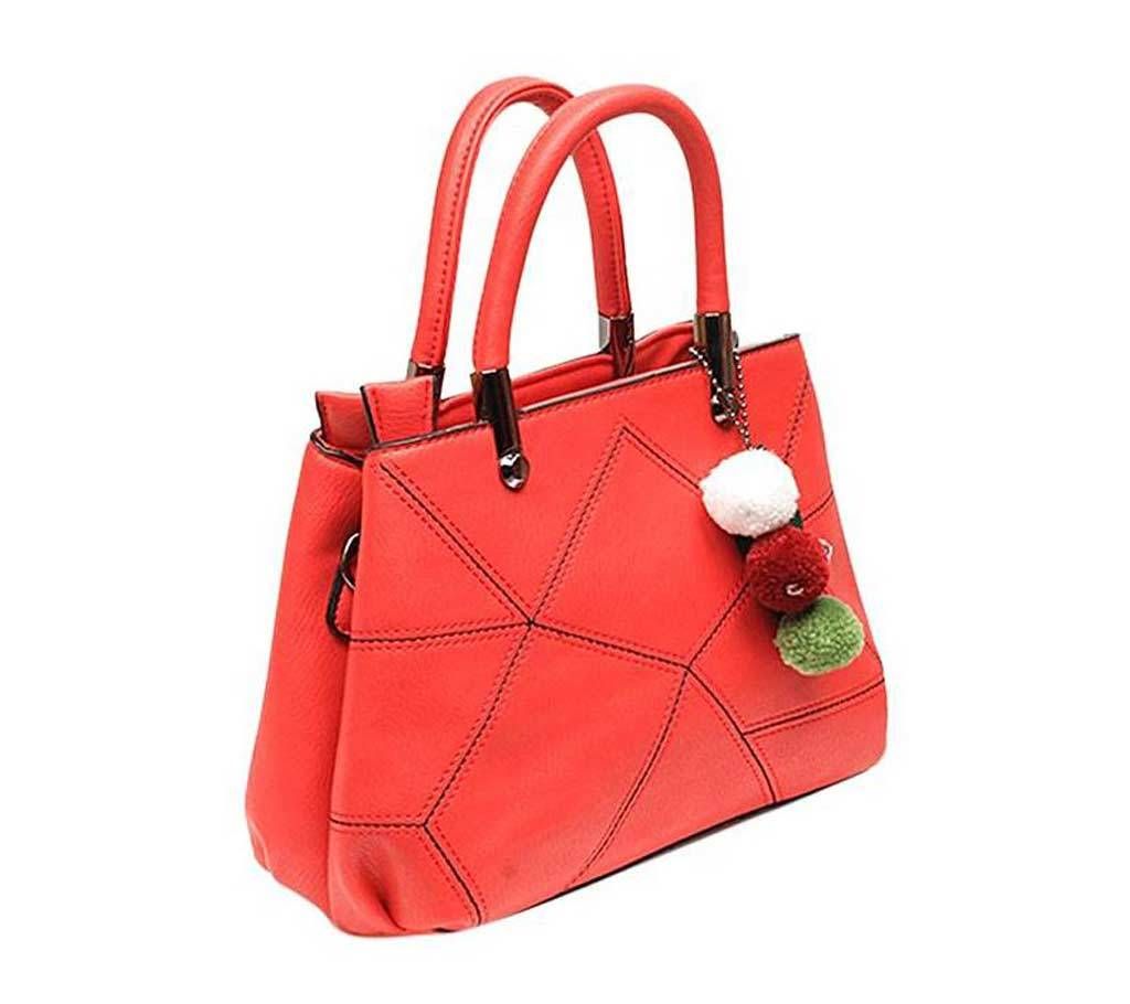 PU Leather Hand Bag For Ladies - Red