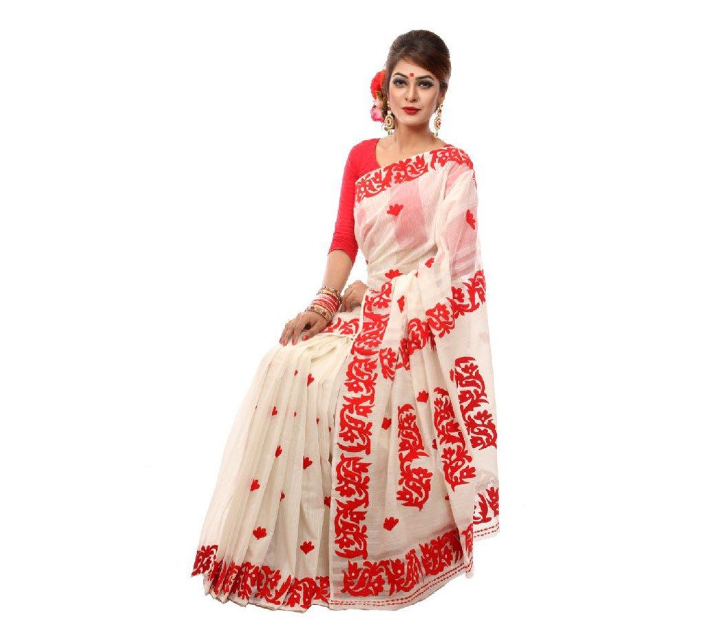 boishakhi pure andy silk sharee with applique work 