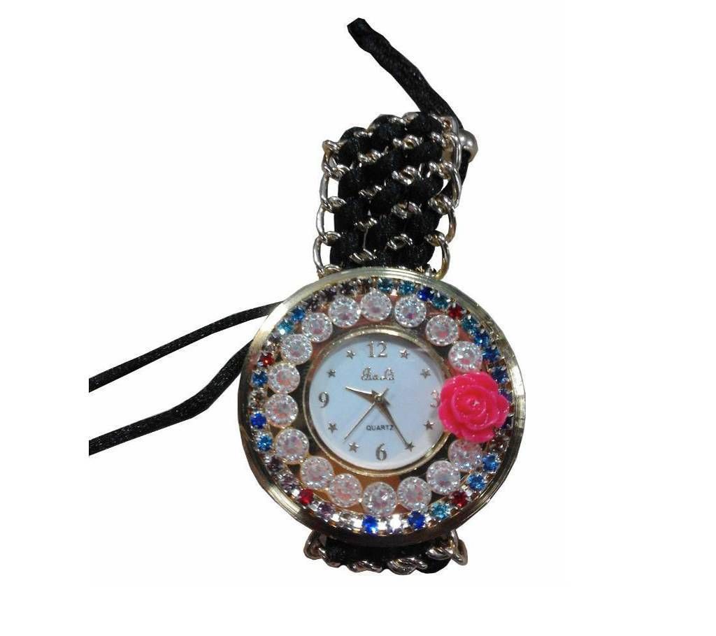 New Geneva Ladies Wrist Watch-Black