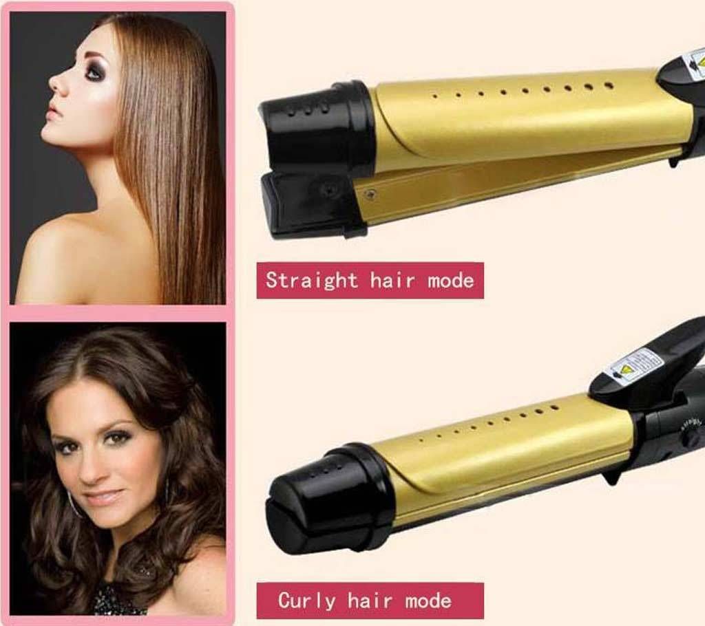 Kemei KM-1268 2In1 Flat Iron Straightening Irons Hair Curler Hair Salon Styling Tools