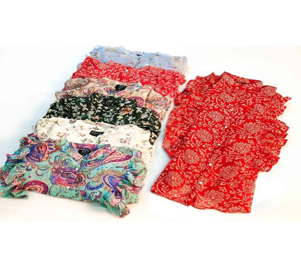 Ladies Fancy Chiffon Gathered Tops