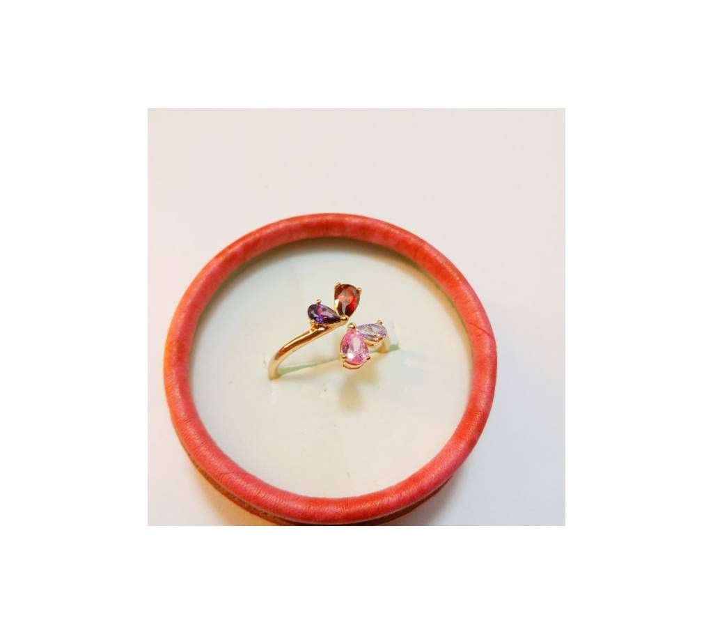 GOLD PLATED MIXED COLORED LADIES FINGER RING