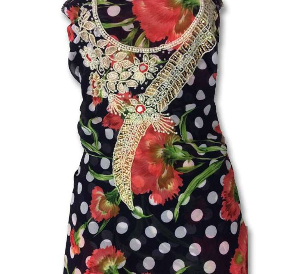 Unstitched Chiffon Karchupi one piece