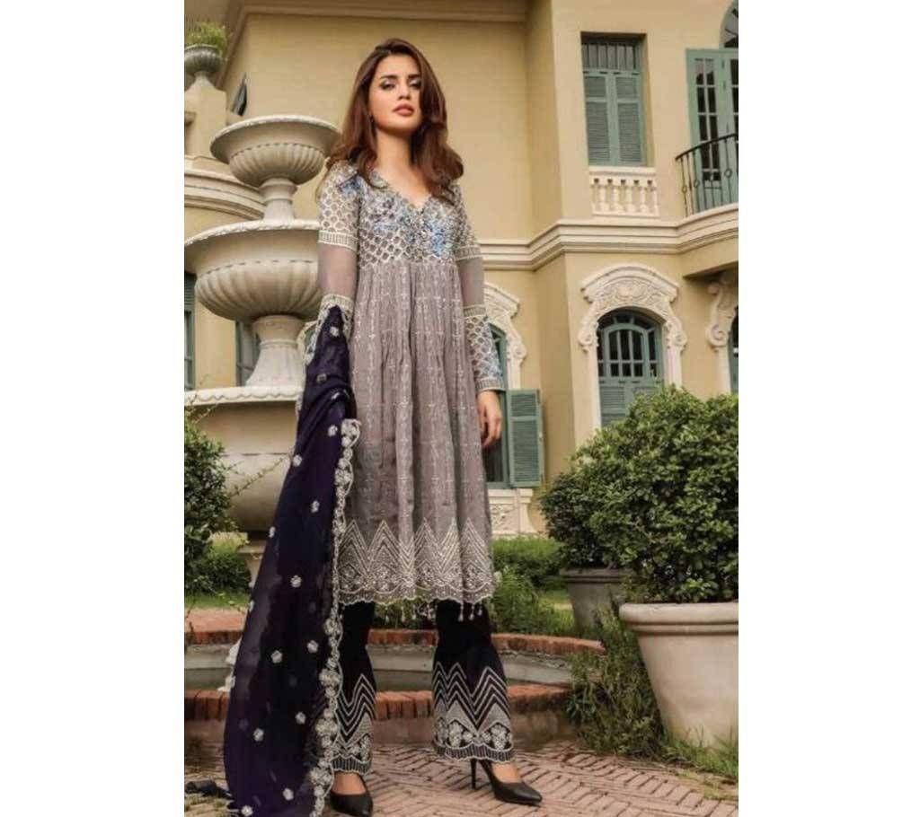 Unstitched Three Piece Deepsy Gulbano Georgette Pakistani Style Vol-7 Premium Suits 400-801 Multi with Silver-NON1576-5U7O 4801 1A00