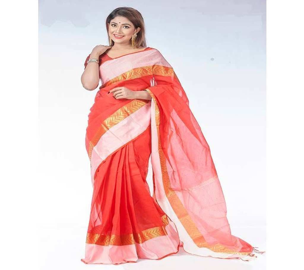 > Pure cotton hangers sarees, Fabric: Moisturize Soft Cotton Length: 13 Hand & Blouse Pieces Attached As per the pictures, 100% Color Guarantee is the
