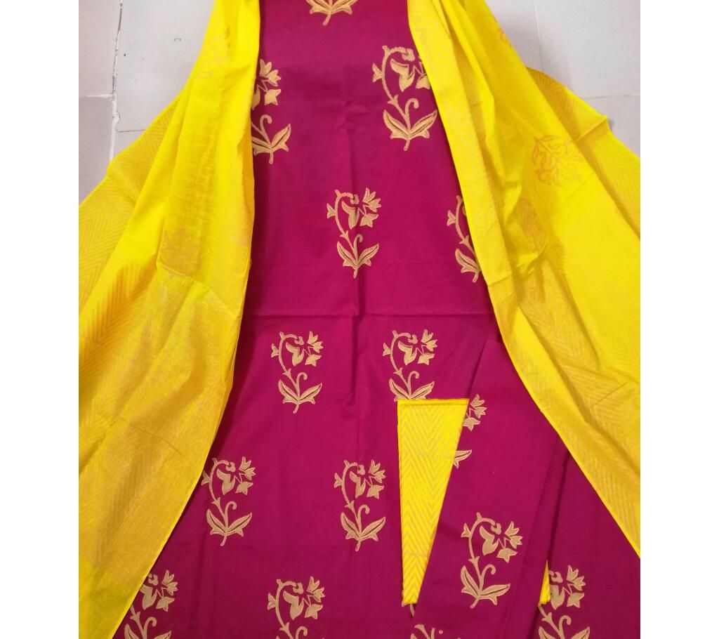 Cotton Block 3piece with Shuti Orna