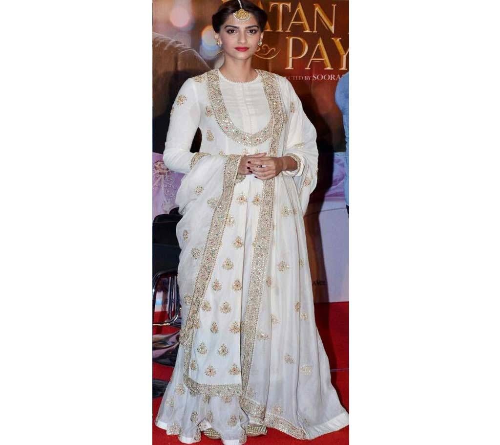 Unstitched  Sanam kapoor in white Designer sutit