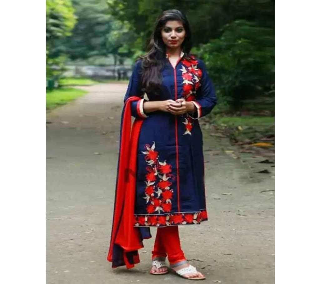 Unstiched block printed cotton replica salwar kameez seblock-8036