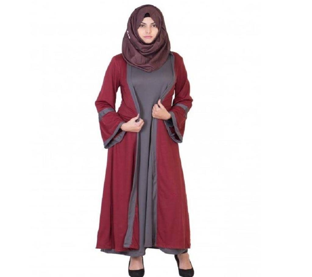 Maroon & Ash  BMW Borka For Woman