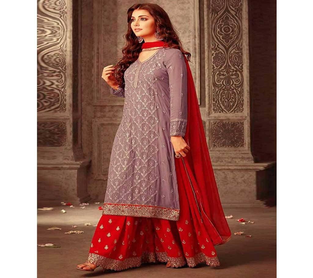 SOFT GEORGETTE UNSTITCHED EMBROIDERED SUIT (Copy)