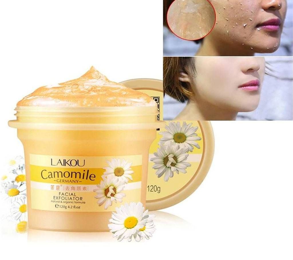 LAIKOU Camomile Natural Organic Facial Exfoliator Scrub Cream Face Gel- 120gm France