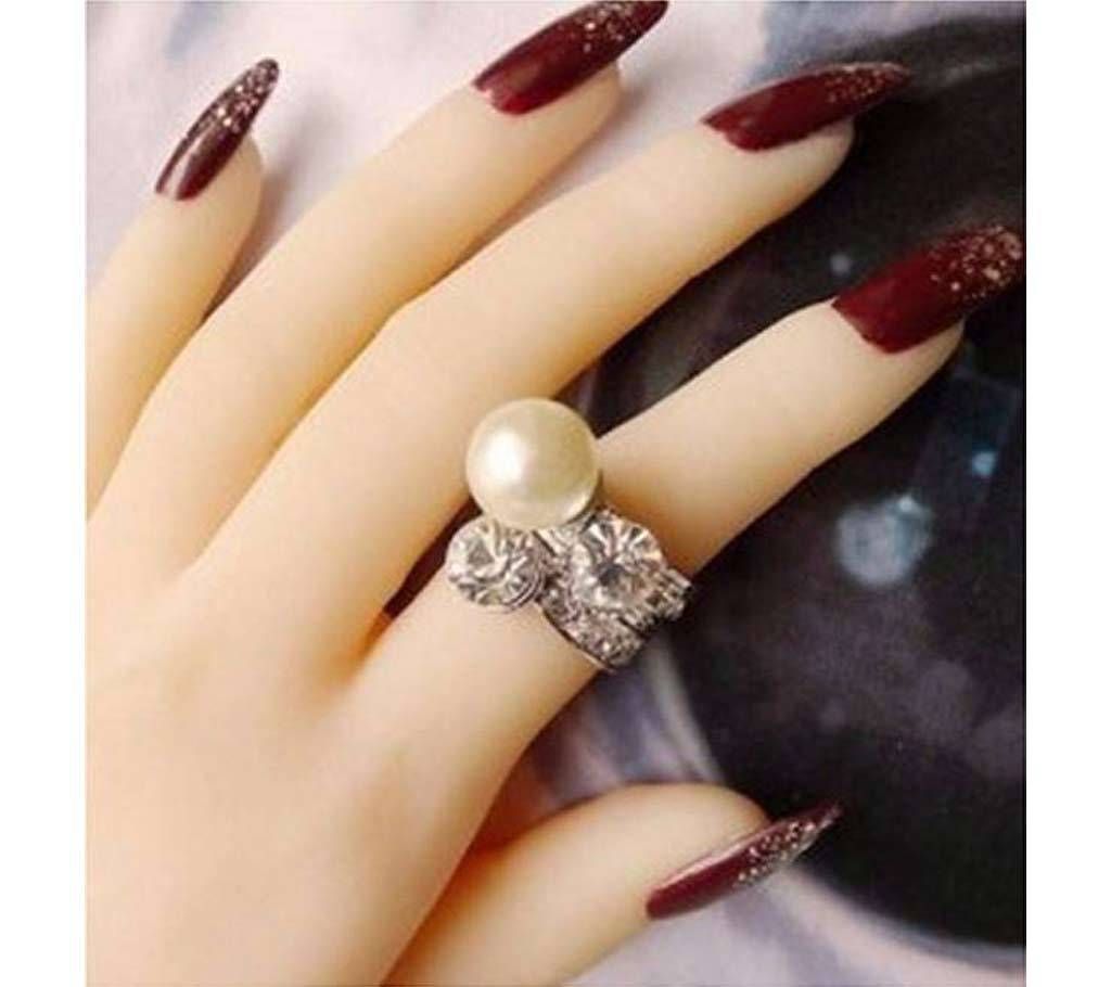Artificial Pearl zircon 2 Pcs Rings Set
