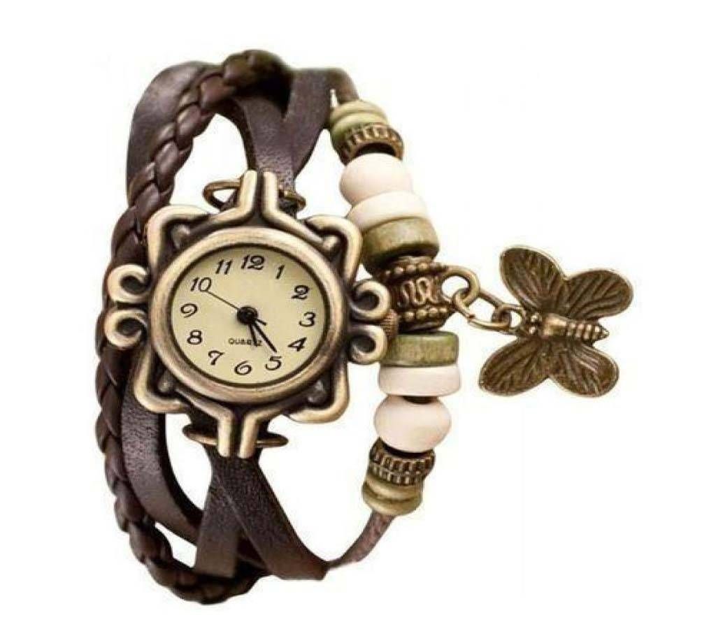 Bracelet Type Wrist Watch For Women-Chocolate