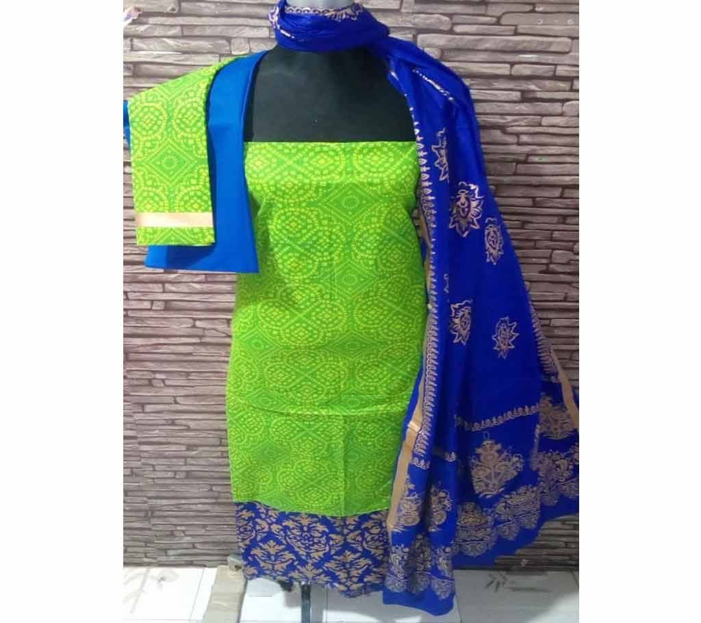 Deshi Cotton Unstitched Screen Printed 3Pcs - C57 - MHG