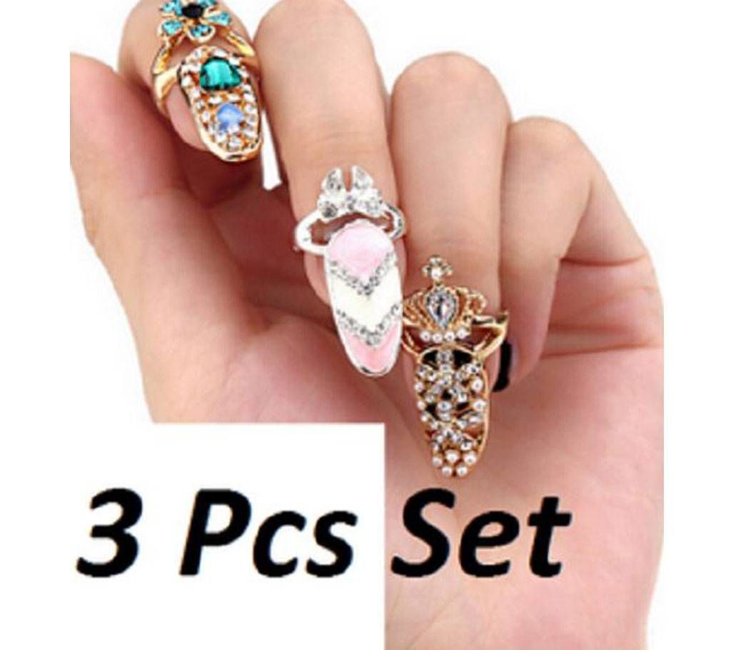 Nail Ring for Women-3 Pcs Set
