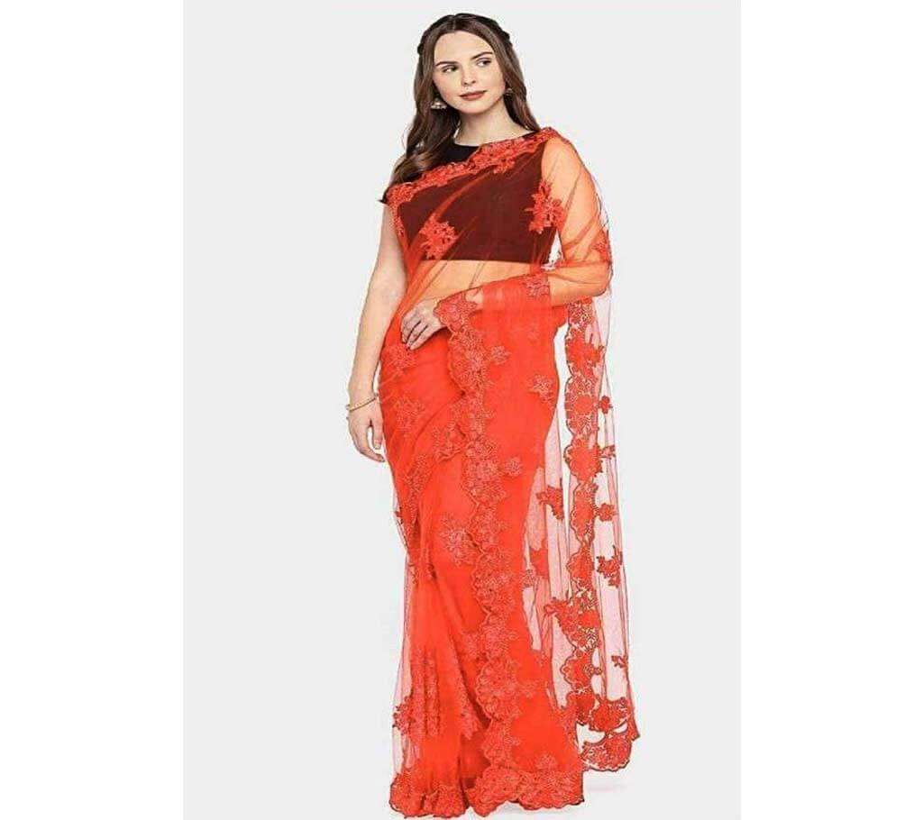 Heavy Banglori Silk Embroidery Saree with blouse piece