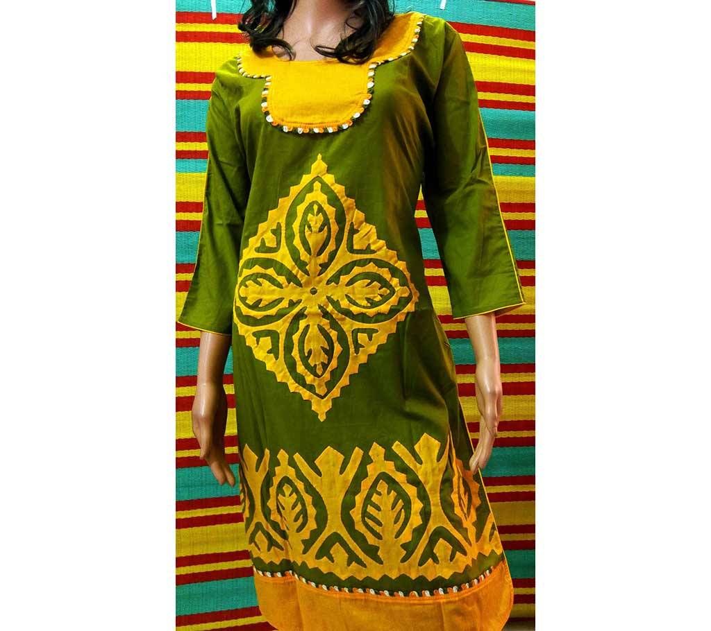 Applique cotton long kurti 