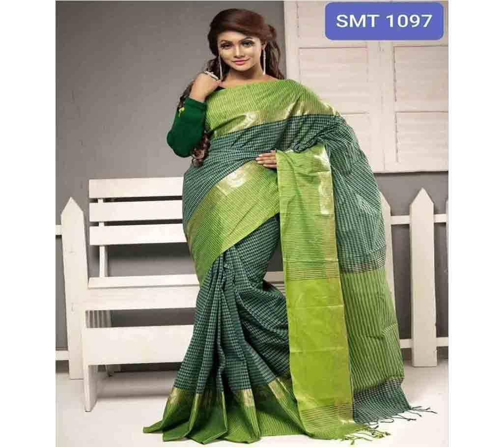 Tangail Cotton Saree - Green 