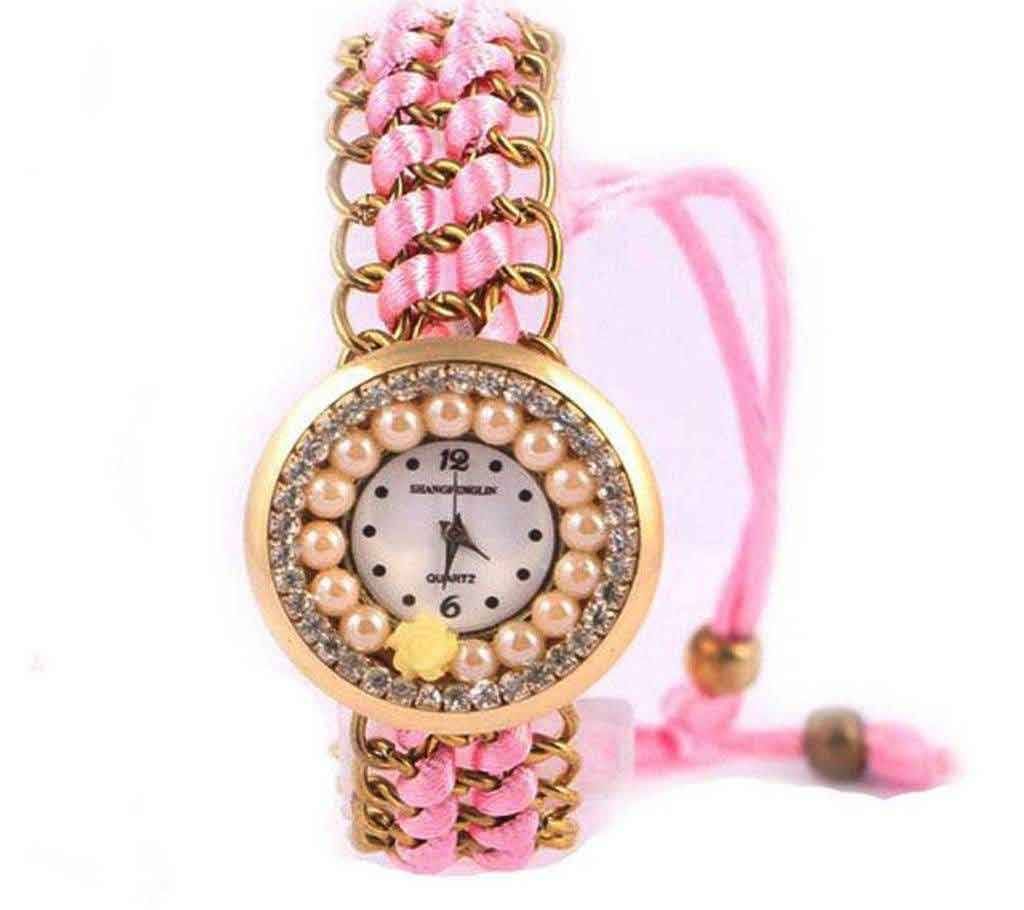 Pink Yarn Ladies Watch