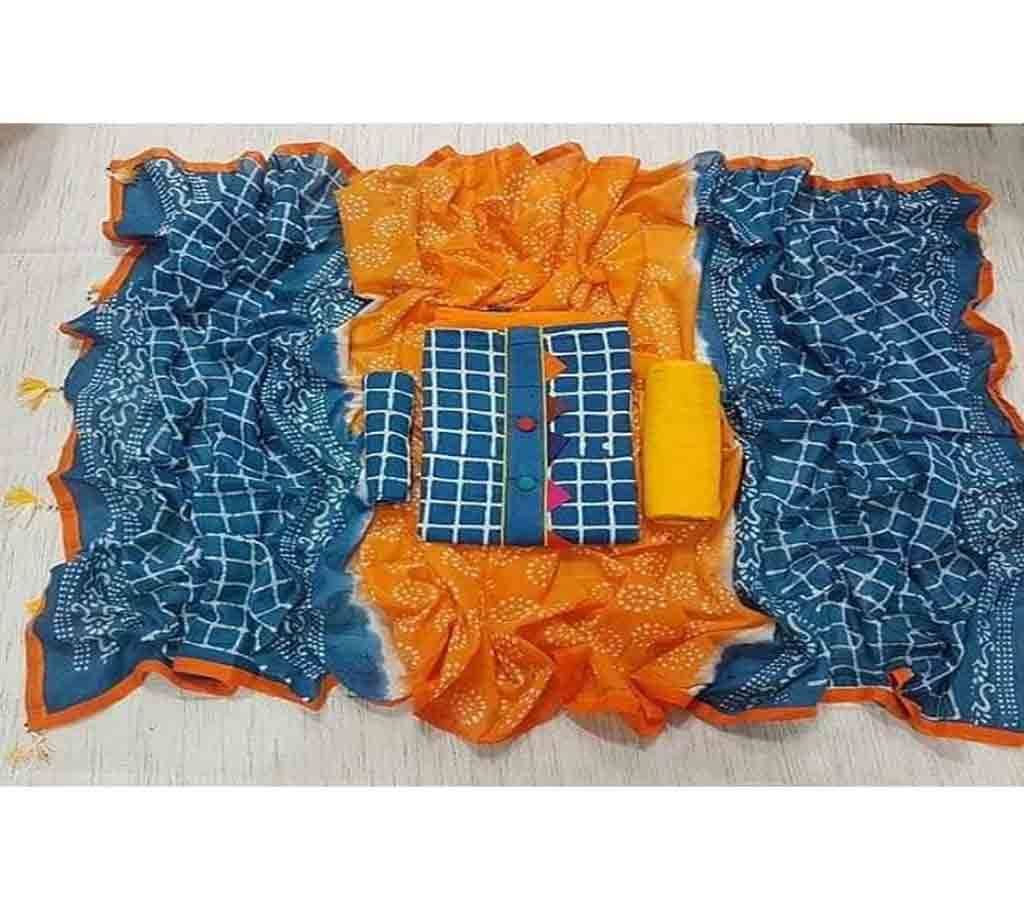 Unstitched Bexi Voil Leach Vegetable Batik Three Piece For Women-12