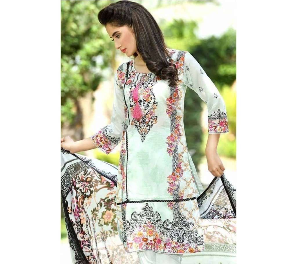 Unstitched Cotton Swiss boil Three Piece Dress
