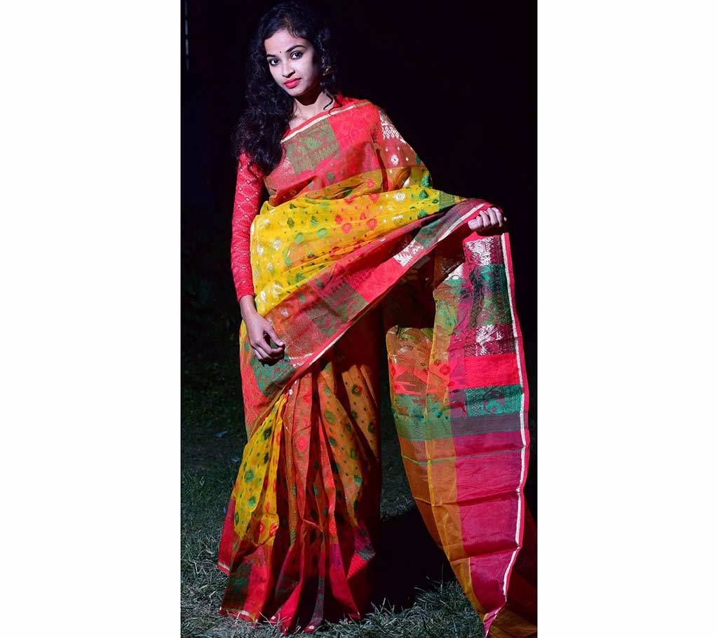 Multi color jamdani silk sharee 