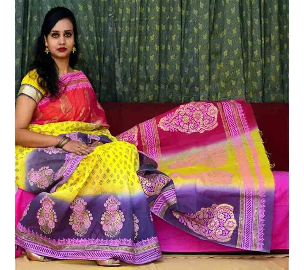Cotton Block Printed Saree