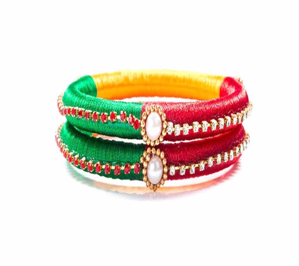 Multi color silk thread bangles