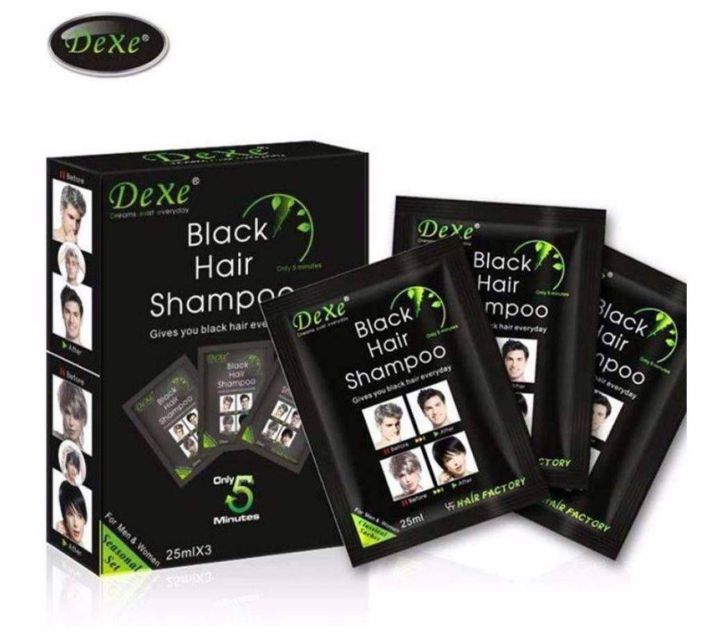 Black Hair Color Shampoo - Pack of 10pcs 