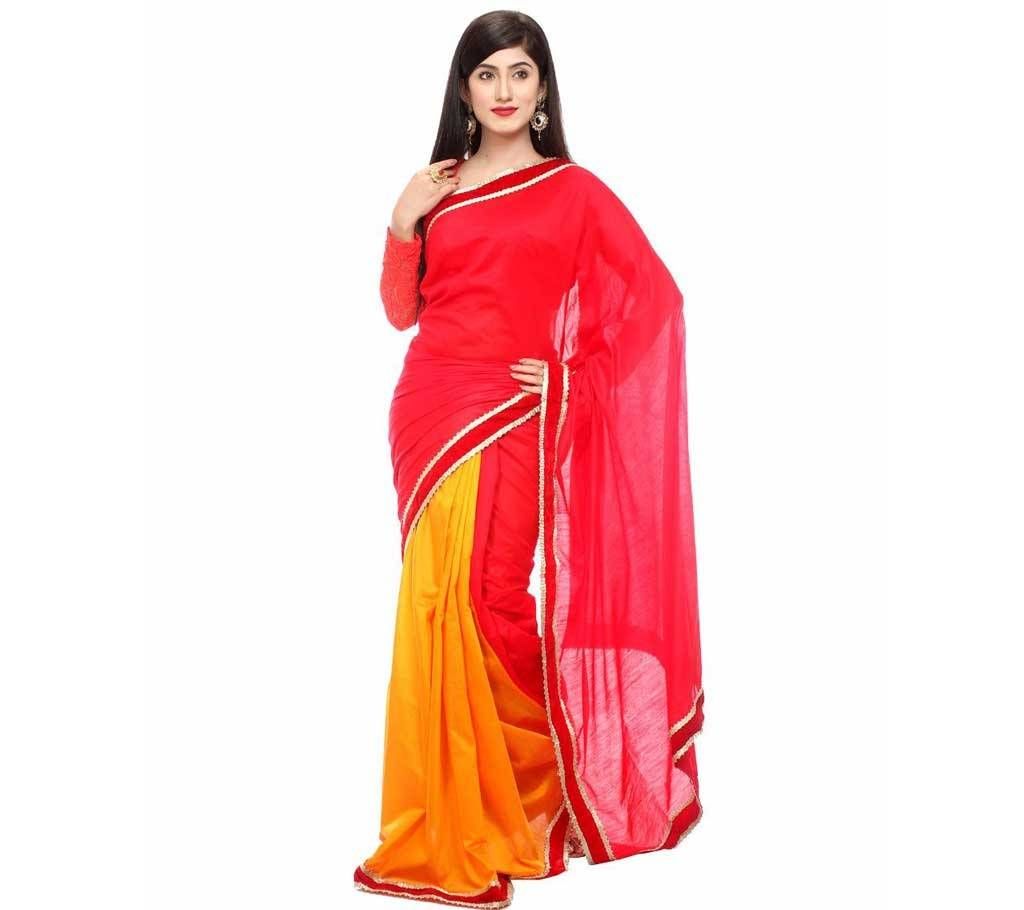 Red yellow silk sharee
