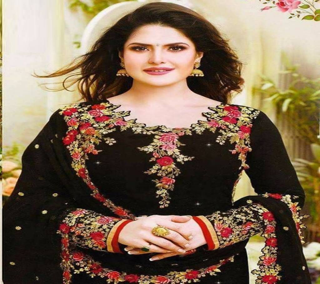 Soft Georgette Embroidery Unstitched Three Piece