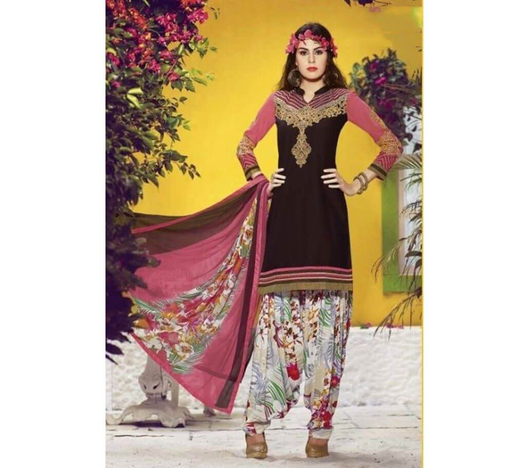 Unstitched Embroidery Cotton Three Piece 
