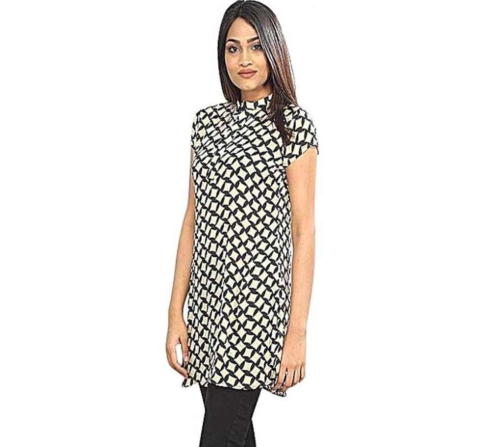 Printed Linen Short Sleeve Tops
