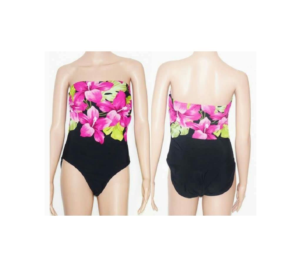 Skinny Black Floral Swimming Set