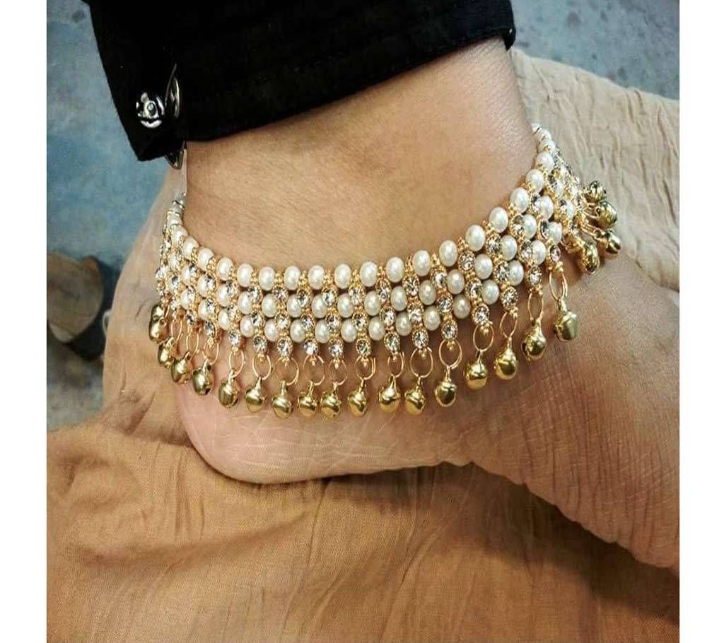Indian pejab Ghungroo white stone Anklet 