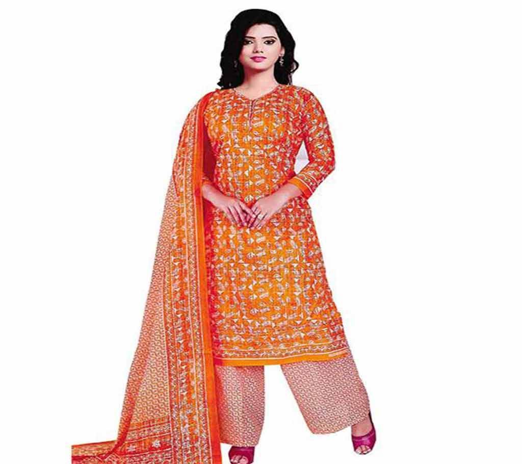 Joypuri Unstitched Cotton Three Piece Dress