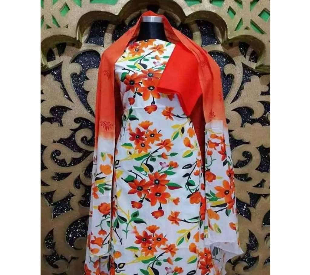 unstiched skin printed cotton salwar kameez seblock-716