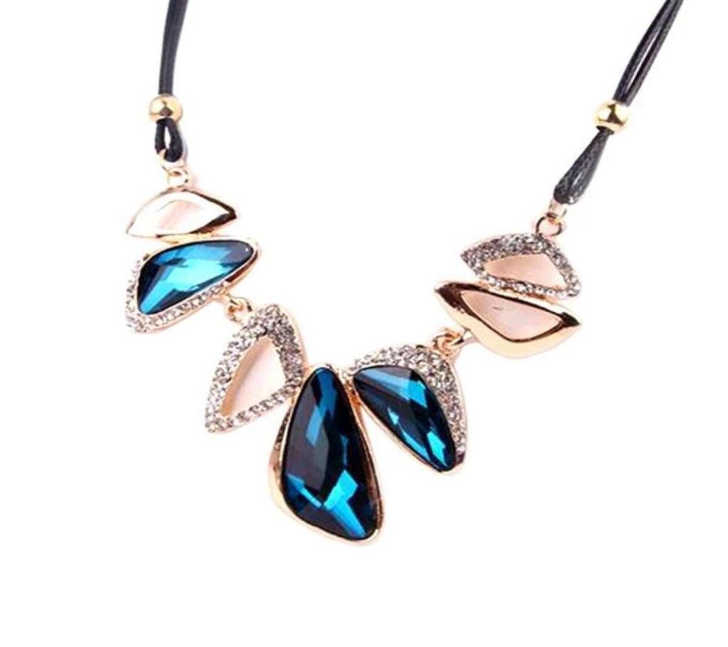 Black and Blue Metal Necklace for Women