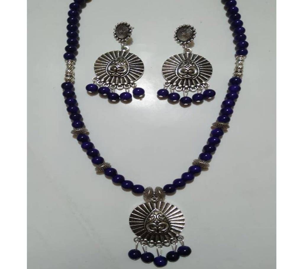German silver pendant with ear ring set