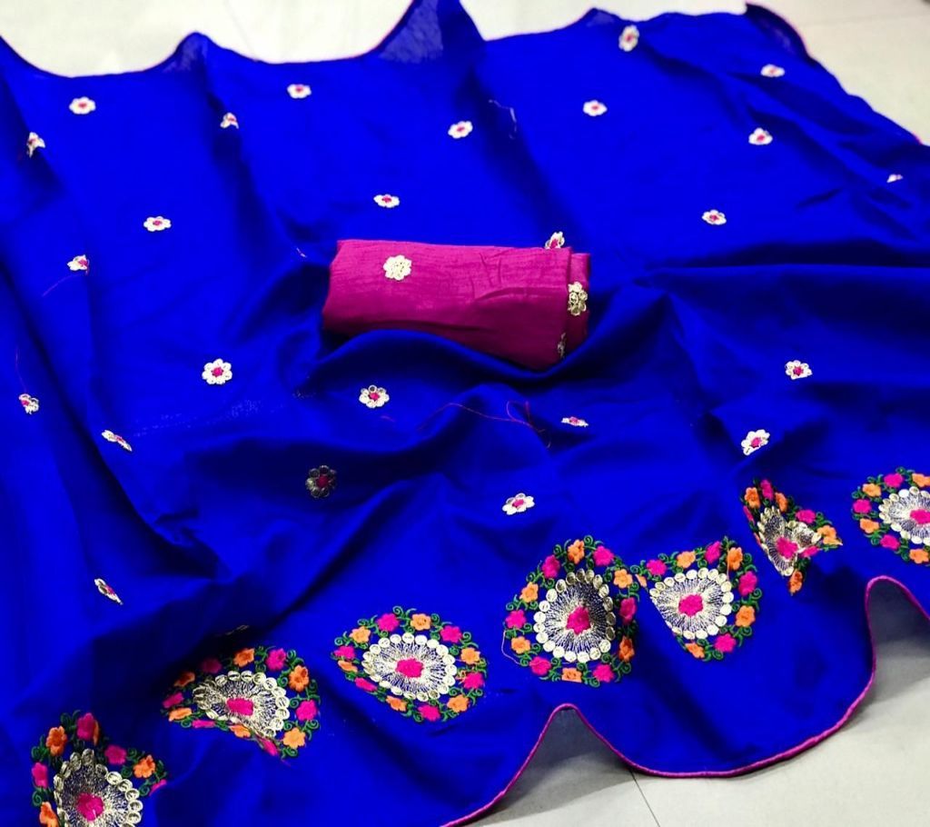 Resham Silk Sarees - Dark Royal Blue